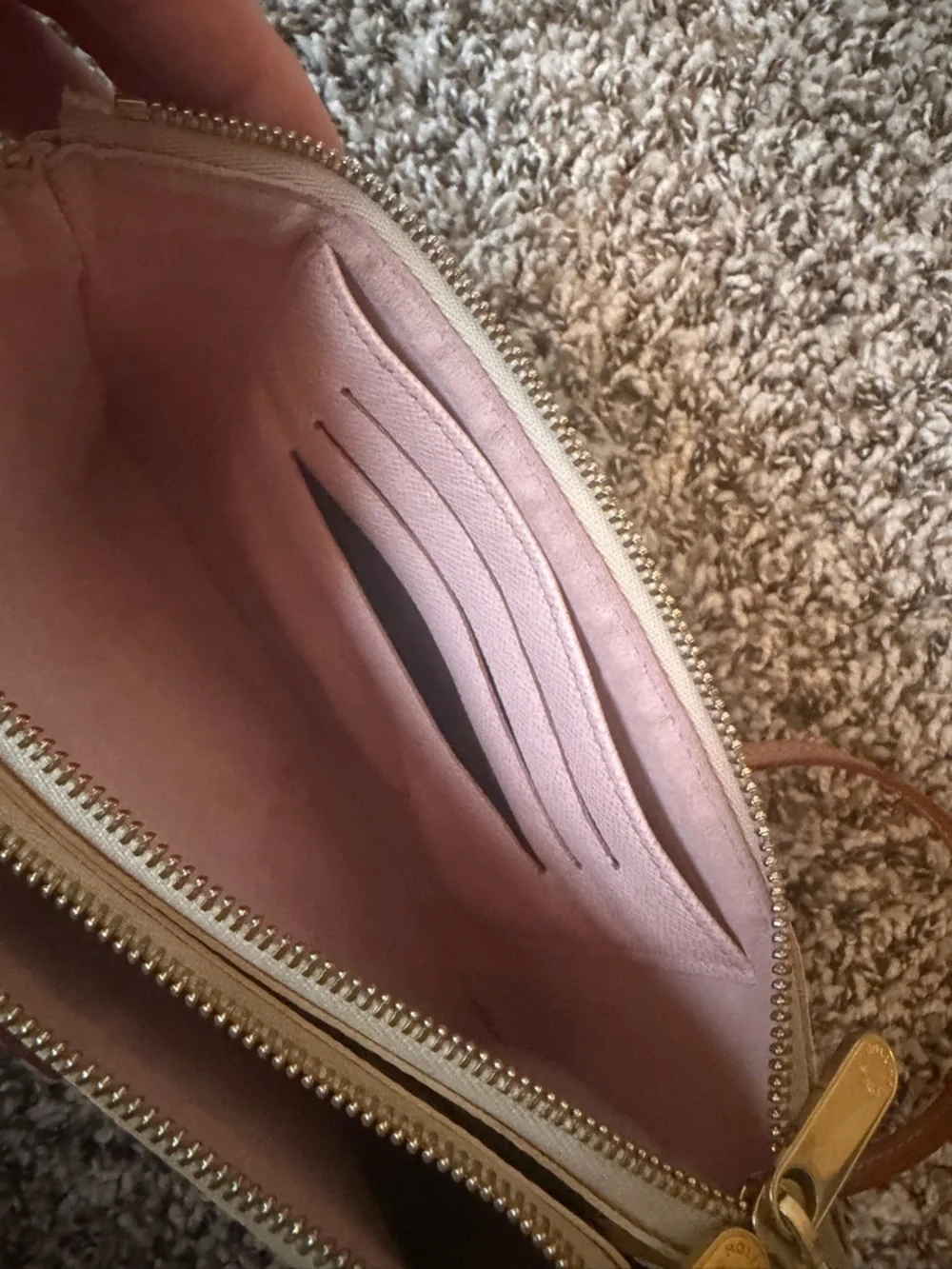 Louis Vuitton White Damier Azur Crossbody with Brown Leather Strap - Picture 11 of 16